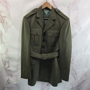 Military Jacket Men Large 37 R Wool Green USMC Marines Saco Uniforms Vtg 60s 70s